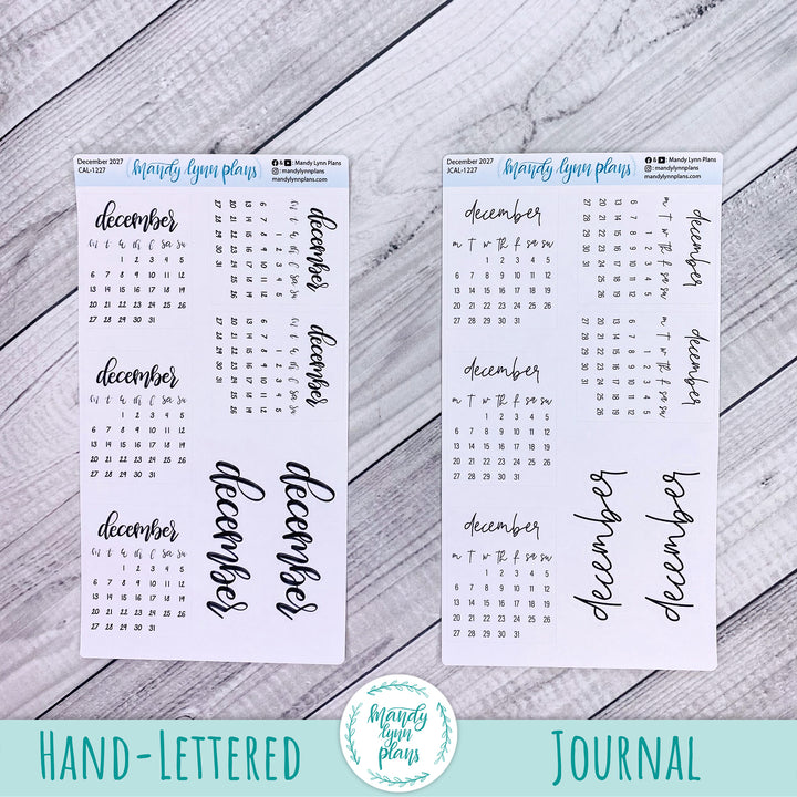 2027 Monthly Calendars || Monday Start