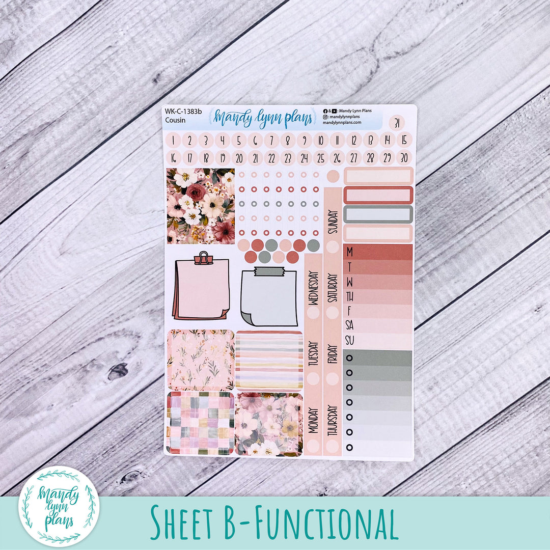 Weekly Kit || Hobonichi Cousin and Weeks || Burgundy Blush || 383