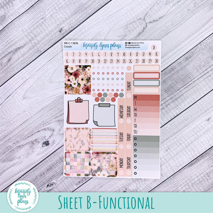 Weekly Kit || Hobonichi Cousin and Weeks || Burgundy Blush || 383