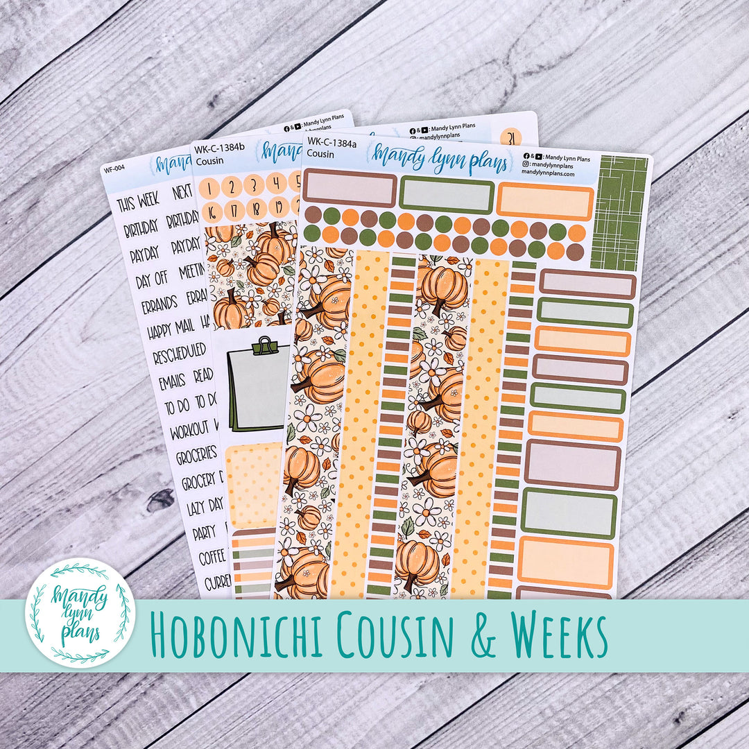 Weekly Kit || Hobonichi Cousin and Weeks || Pumpkins and Daisies || 384