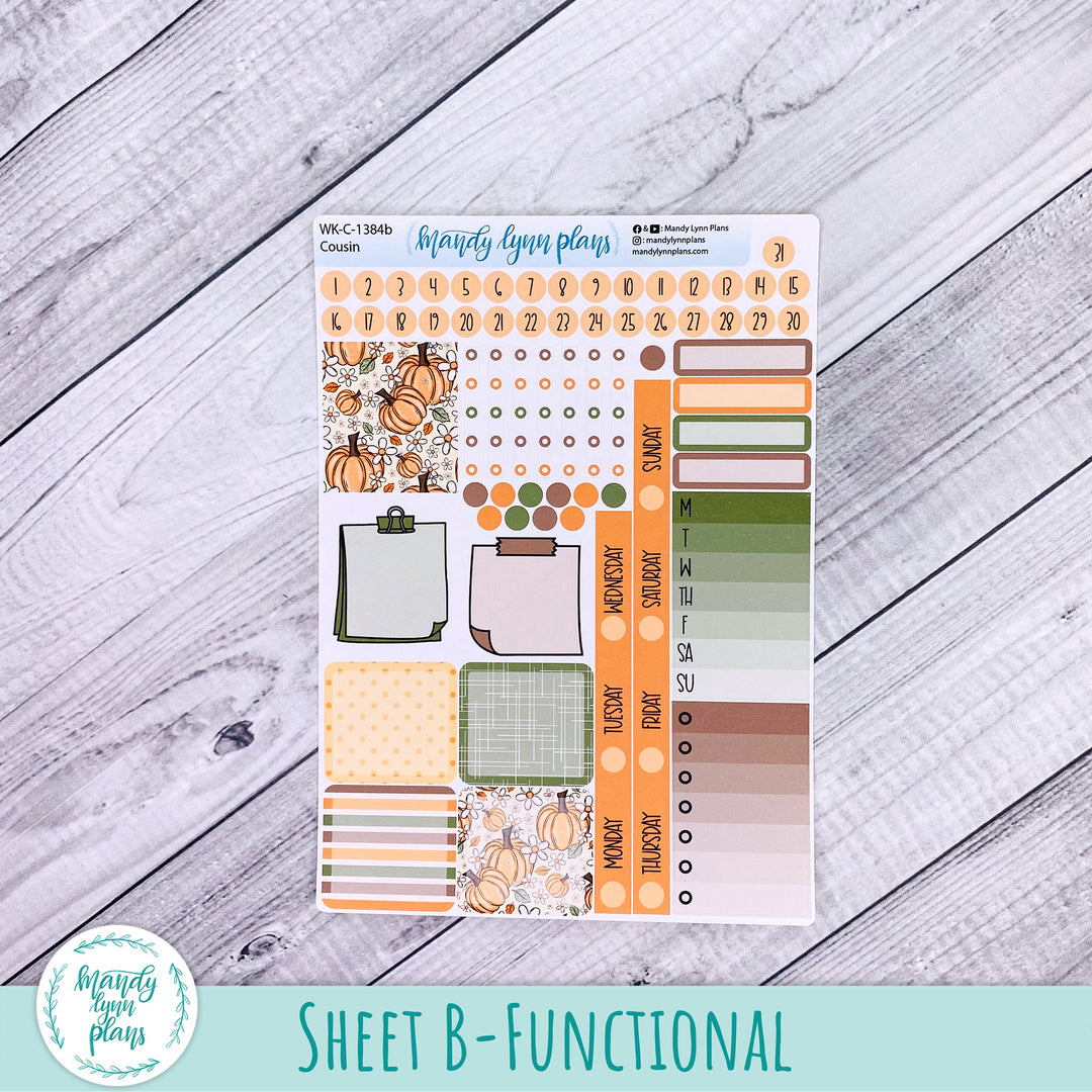 Weekly Kit || Hobonichi Cousin and Weeks || Pumpkins and Daisies || 384