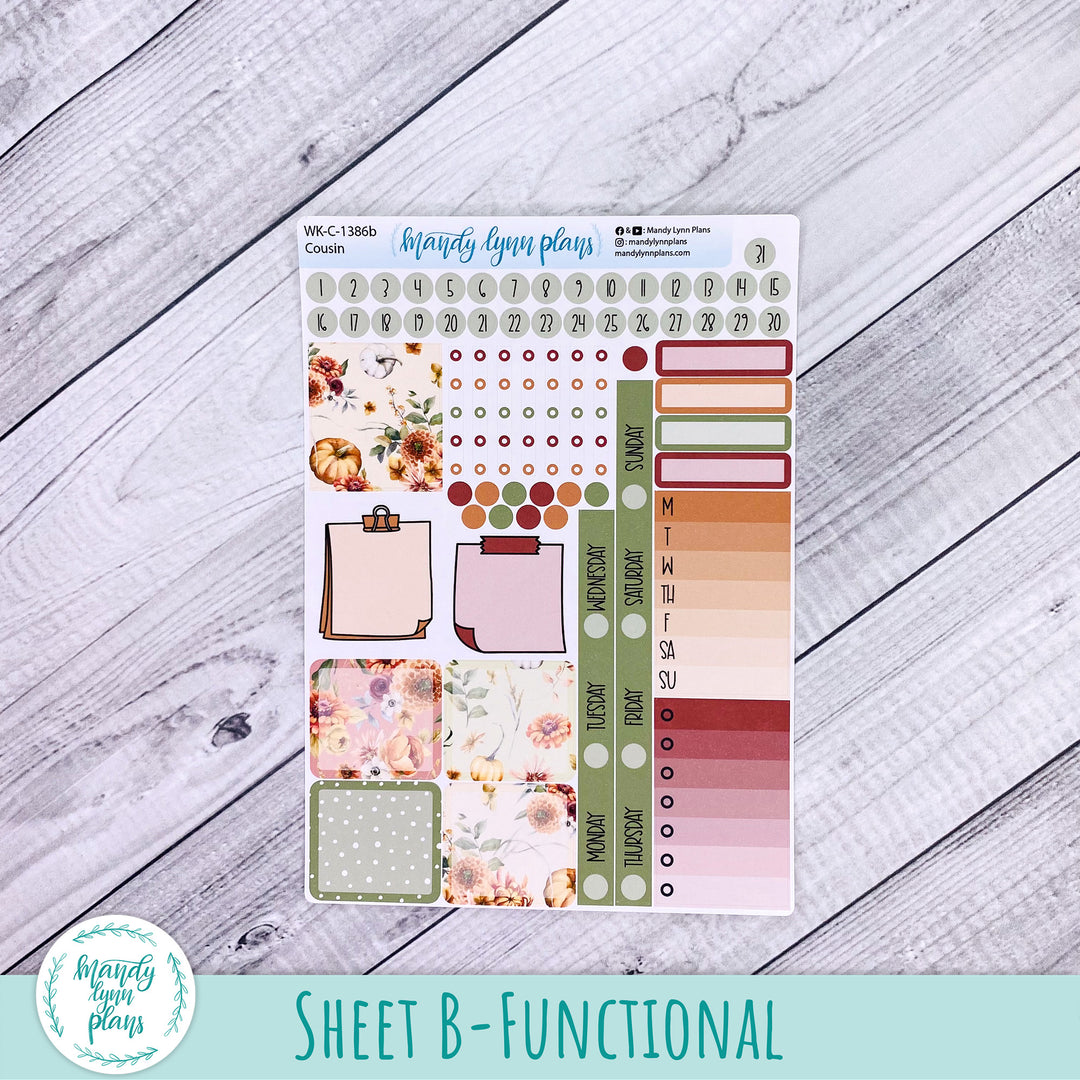 Weekly Kit || Hobonichi Cousin and Weeks || Autumn Bouquet || 386