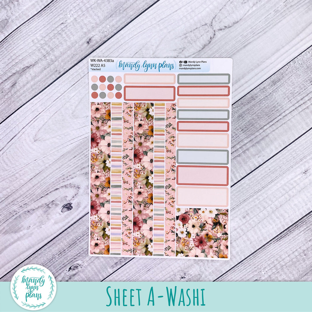 Weekly Kit || Wonderland 222 A5, B6, A6 || Stacked, Unstacked, Horizontal || Burgundy Blush || 383