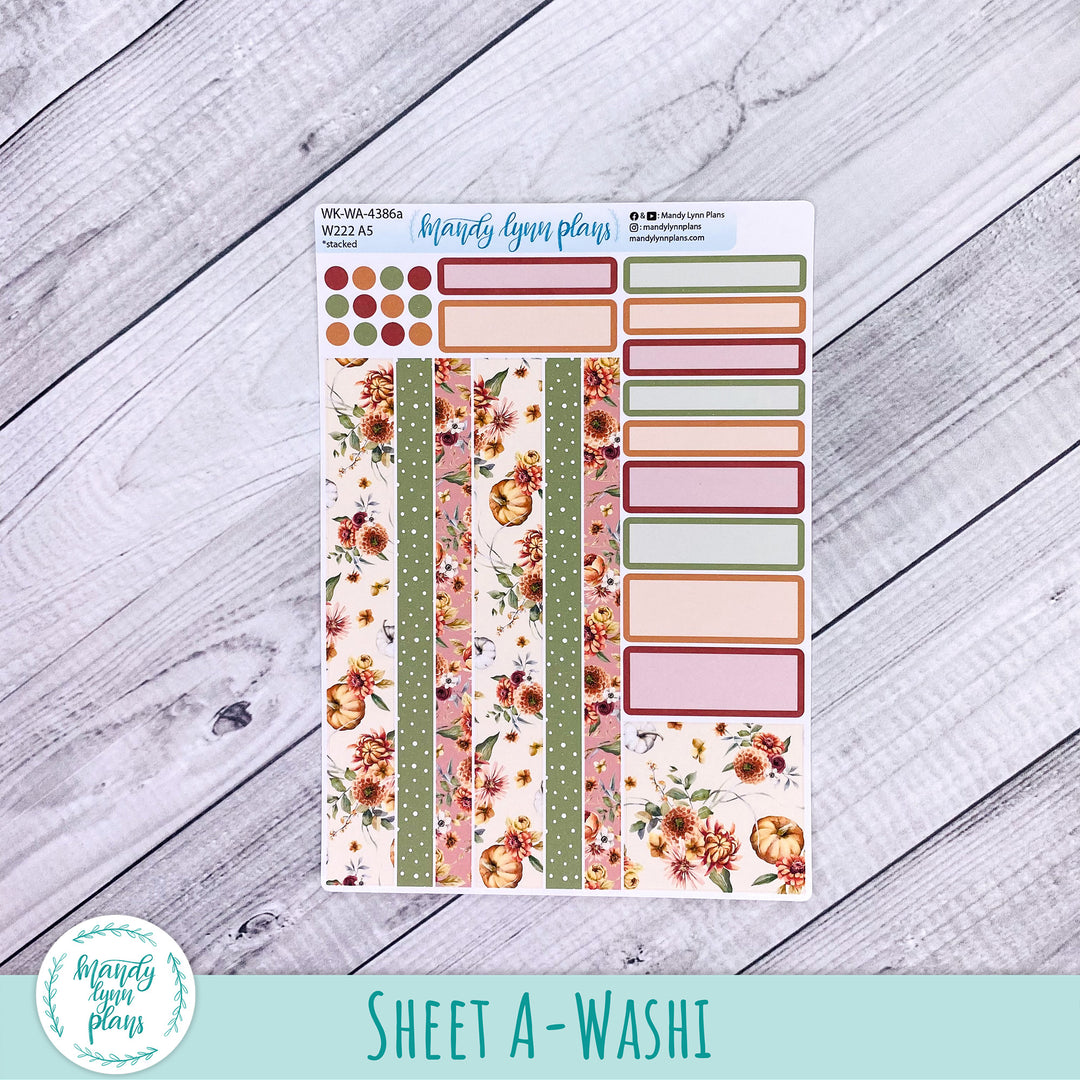 Weekly Kit || Wonderland 222 A5, B6, A6 || Stacked, Unstacked, Horizontal || Autumn Bouquet || 386