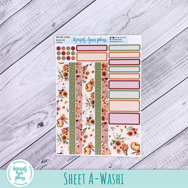 Weekly Kit || Wonderland 222 A5, B6, A6 || Stacked, Unstacked, Horizontal || Autumn Bouquet || 386