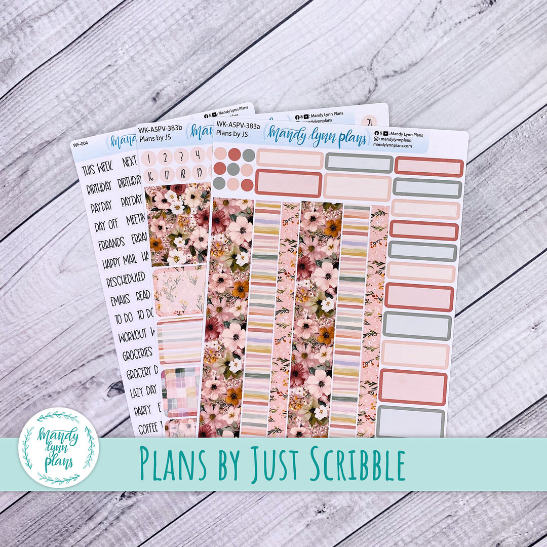 Weekly Kit || A5, B6, A6 Plans by Just Scribble || Burgundy Blush || 383
