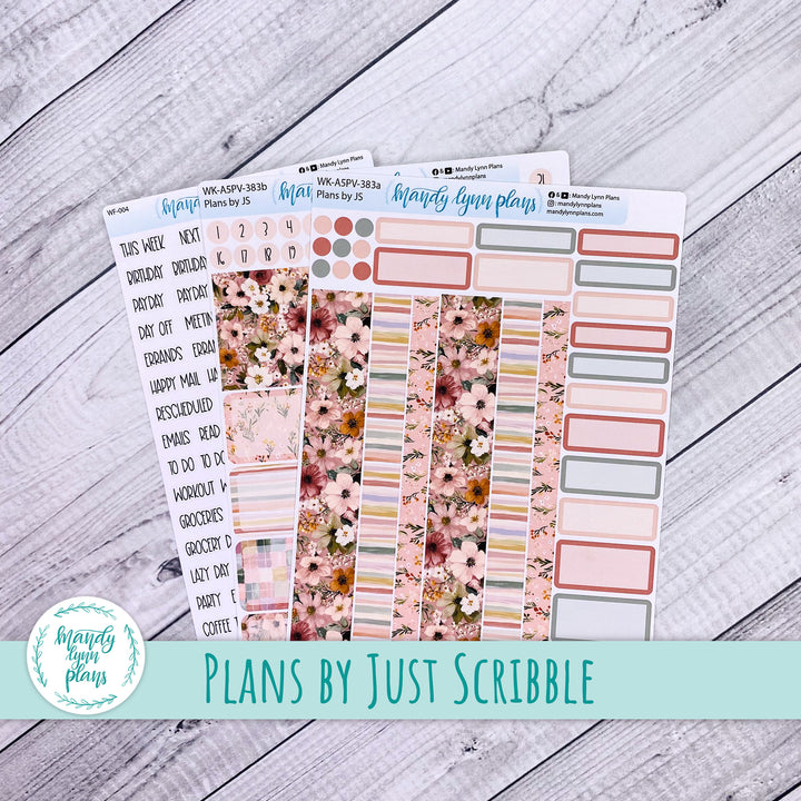 Weekly Kit || A5, B6, A6 Plans by Just Scribble || Burgundy Blush || 383