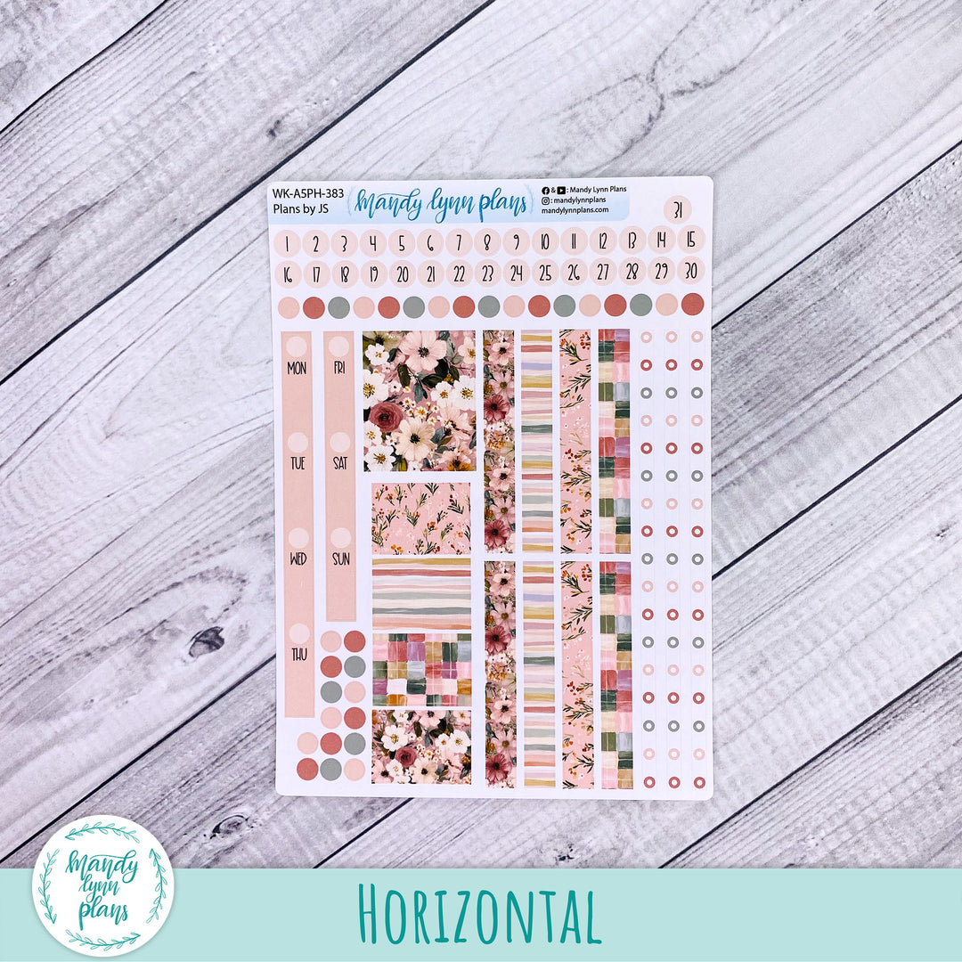 Weekly Kit || A5, B6, A6 Plans by Just Scribble || Burgundy Blush || 383