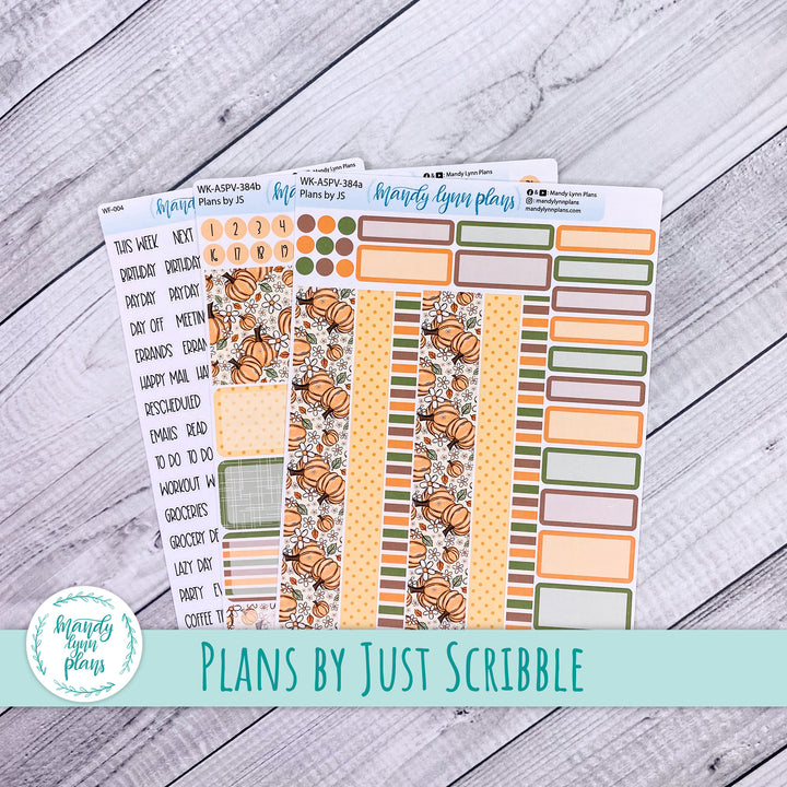 Weekly Kit || A5, B6, A6 Plans by Just Scribble || Pumpkins and Daisies || 384