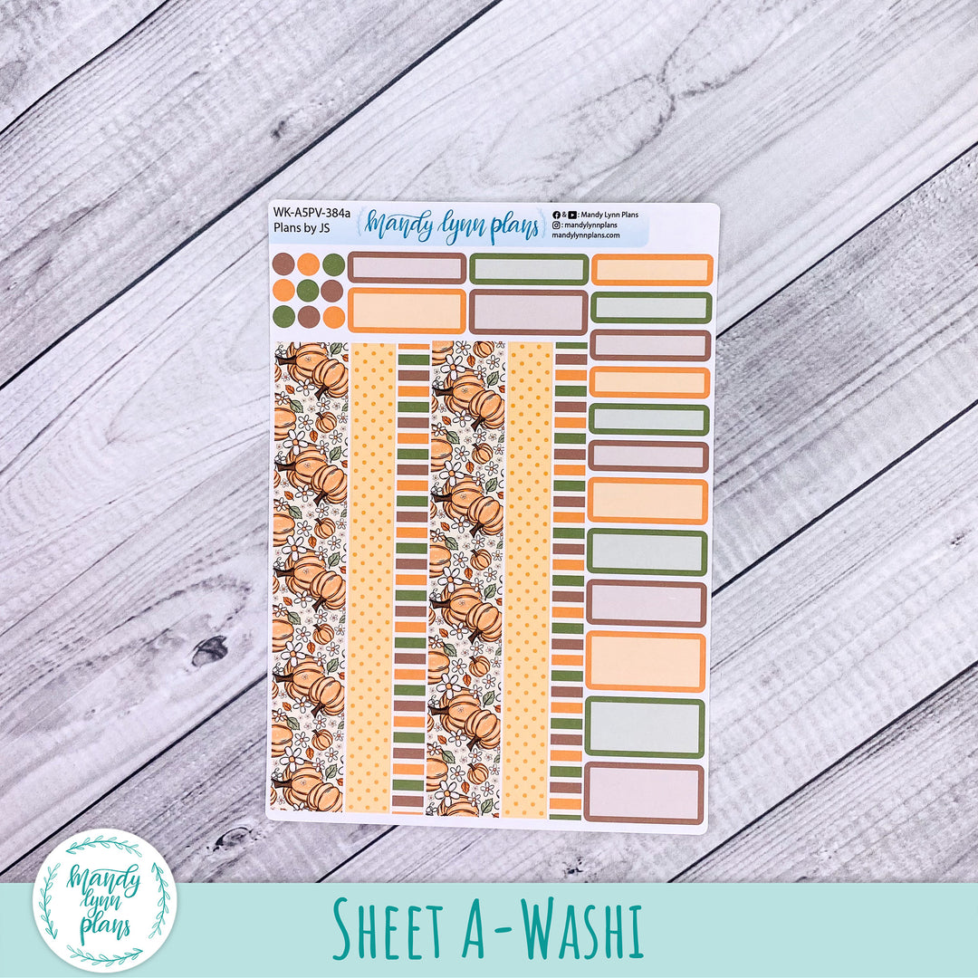 Weekly Kit || A5, B6, A6 Plans by Just Scribble || Pumpkins and Daisies || 384