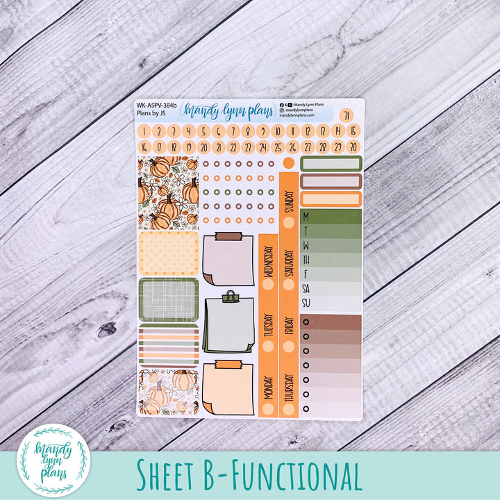 Weekly Kit || A5, B6, A6 Plans by Just Scribble || Pumpkins and Daisies || 384