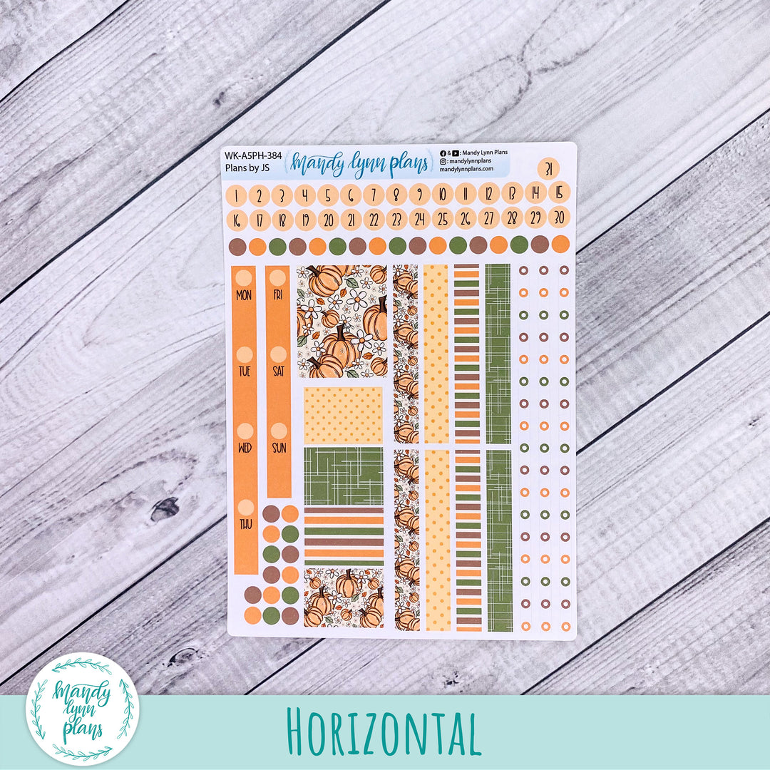 Weekly Kit || A5, B6, A6 Plans by Just Scribble || Pumpkins and Daisies || 384