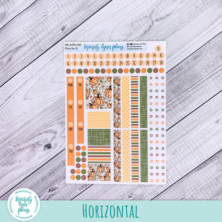 Weekly Kit || A5, B6, A6 Plans by Just Scribble || Pumpkins and Daisies || 384