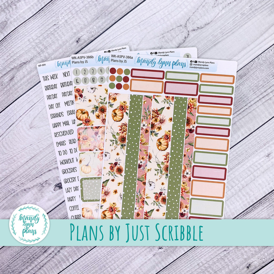 Weekly Kit || A5, B6, A6 Plans by Just Scribble || Autumn Bouquet || 386
