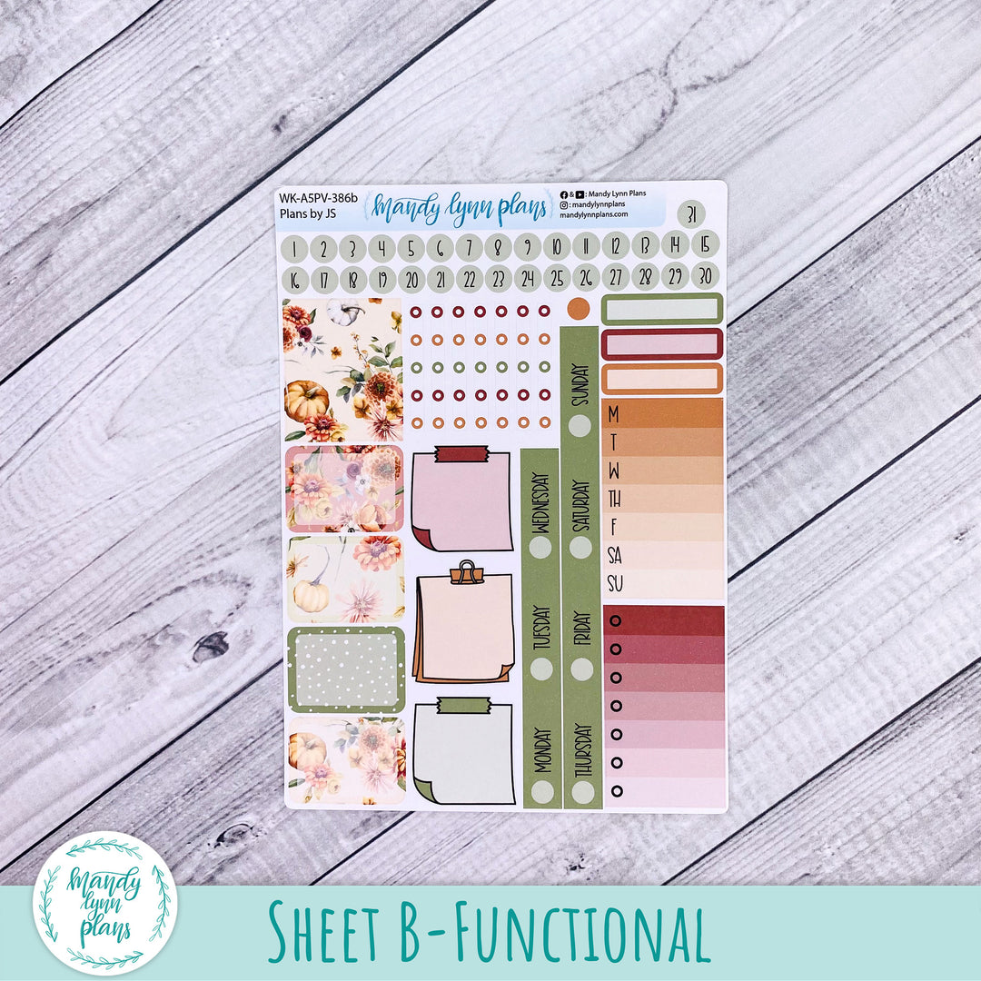 Weekly Kit || A5, B6, A6 Plans by Just Scribble || Autumn Bouquet || 386