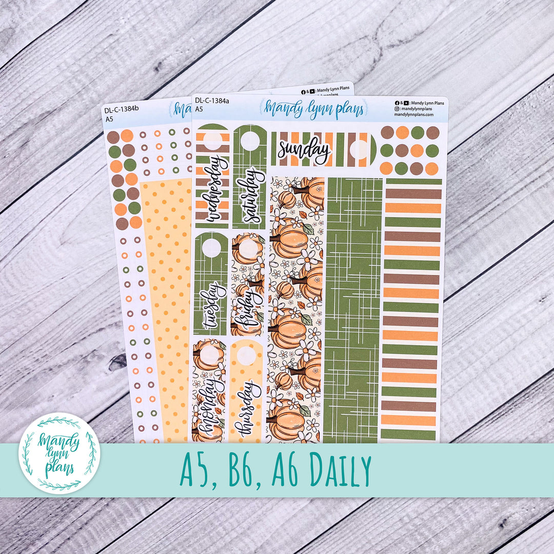 Daily Kit || A5, B6, A6 || Pumpkins and Daisies || 384