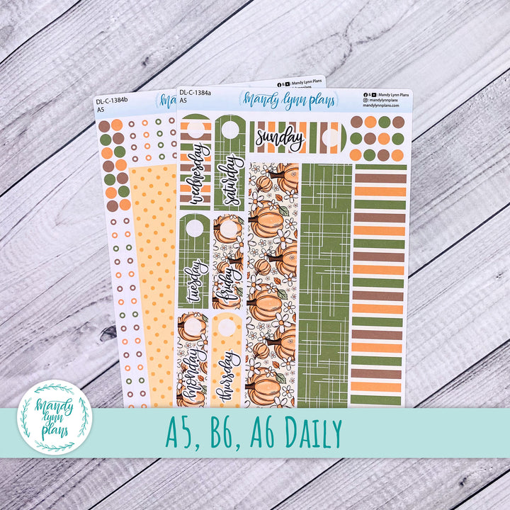Daily Kit || A5, B6, A6 || Pumpkins and Daisies || 384