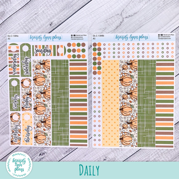 Daily Kit || A5, B6, A6 || Pumpkins and Daisies || 384