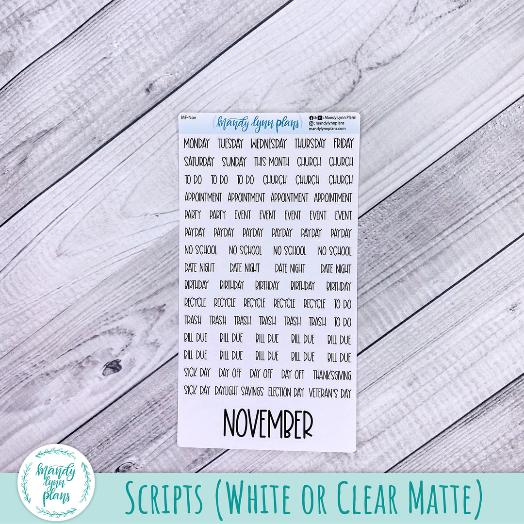 November 2026 or Any Month Monthly Kit || Wonderland 222 A5, B6, A6 || Rustic Grace || 385