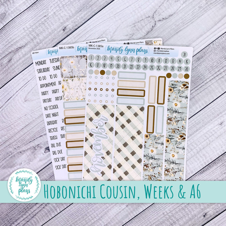 November 2026 or Any Month Monthly Kit || Hobonichi Cousin, Weeks, A6 || Rustic Grace || 385