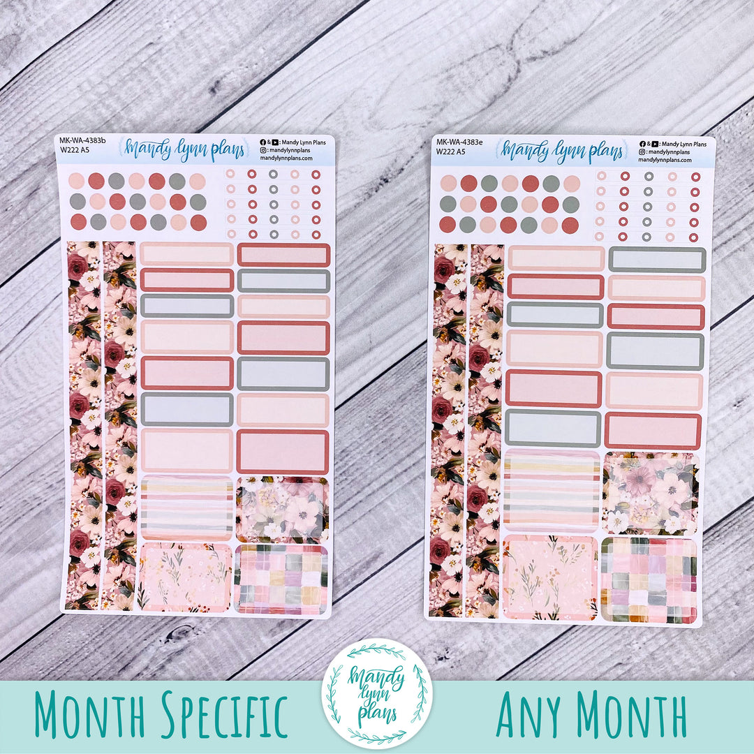 November 2026 or Any Month Monthly Kit || Wonderland 222 A5, B6, A6 || Burgundy Blush || 383
