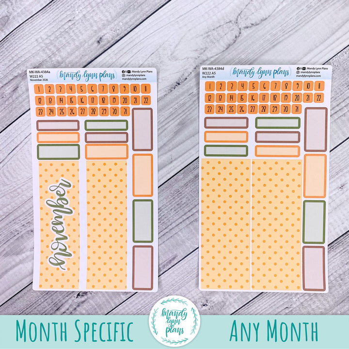 November 2026 or Any Month Monthly Kit || Wonderland 222 A5, B6, A6 || Pumpkins and Daisies || 384