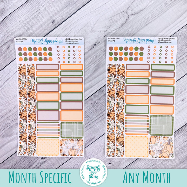 November 2026 or Any Month Monthly Kit || Wonderland 222 A5, B6, A6 || Pumpkins and Daisies || 384