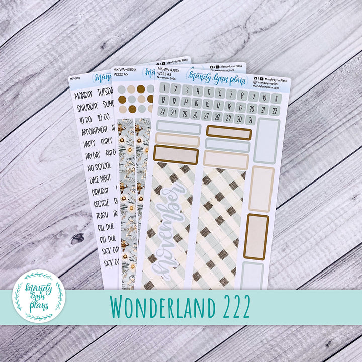 November 2026 or Any Month Monthly Kit || Wonderland 222 A5, B6, A6 || Rustic Grace || 385