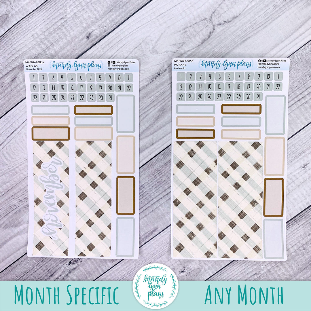 November 2026 or Any Month Monthly Kit || Wonderland 222 A5, B6, A6 || Rustic Grace || 385