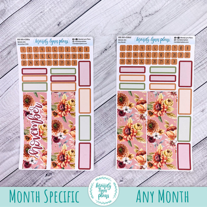 November 2026 or Any Month Monthly Kit || Wonderland 222 A5, B6, A6 || Autumn Bouquet || 386
