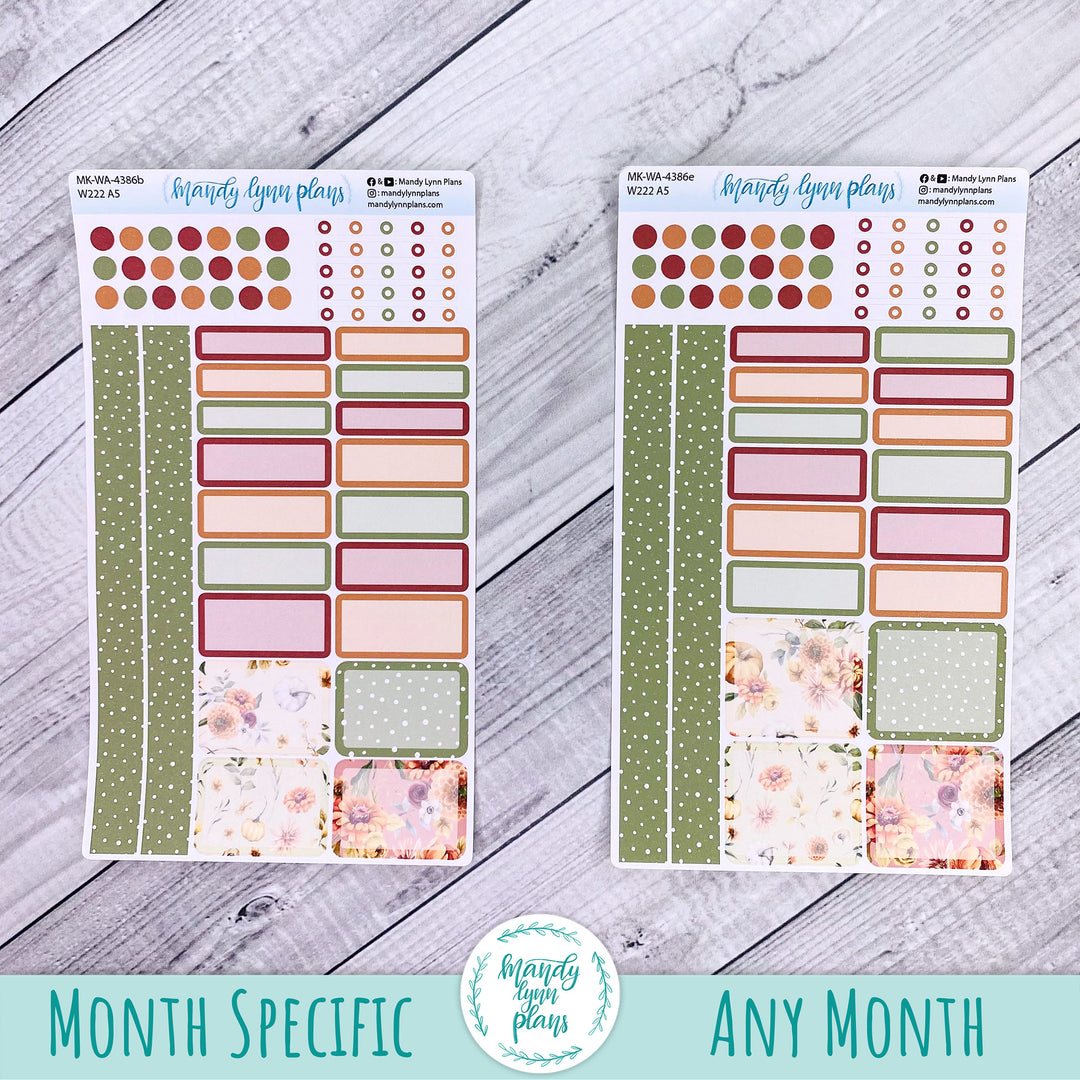 November 2026 or Any Month Monthly Kit || Wonderland 222 A5, B6, A6 || Autumn Bouquet || 386
