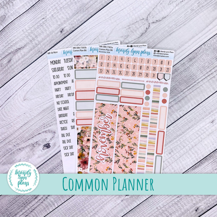 November 2026 or Any Month Monthly Kit || Sterling Ink A5, A5 Slim, B6, B6 Slim, N1, N2 Common Planner || Burgundy Blush || 383