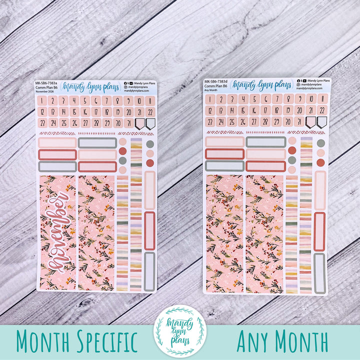 November 2026 or Any Month Monthly Kit || Sterling Ink A5, A5 Slim, B6, B6 Slim, N1, N2 Common Planner || Burgundy Blush || 383