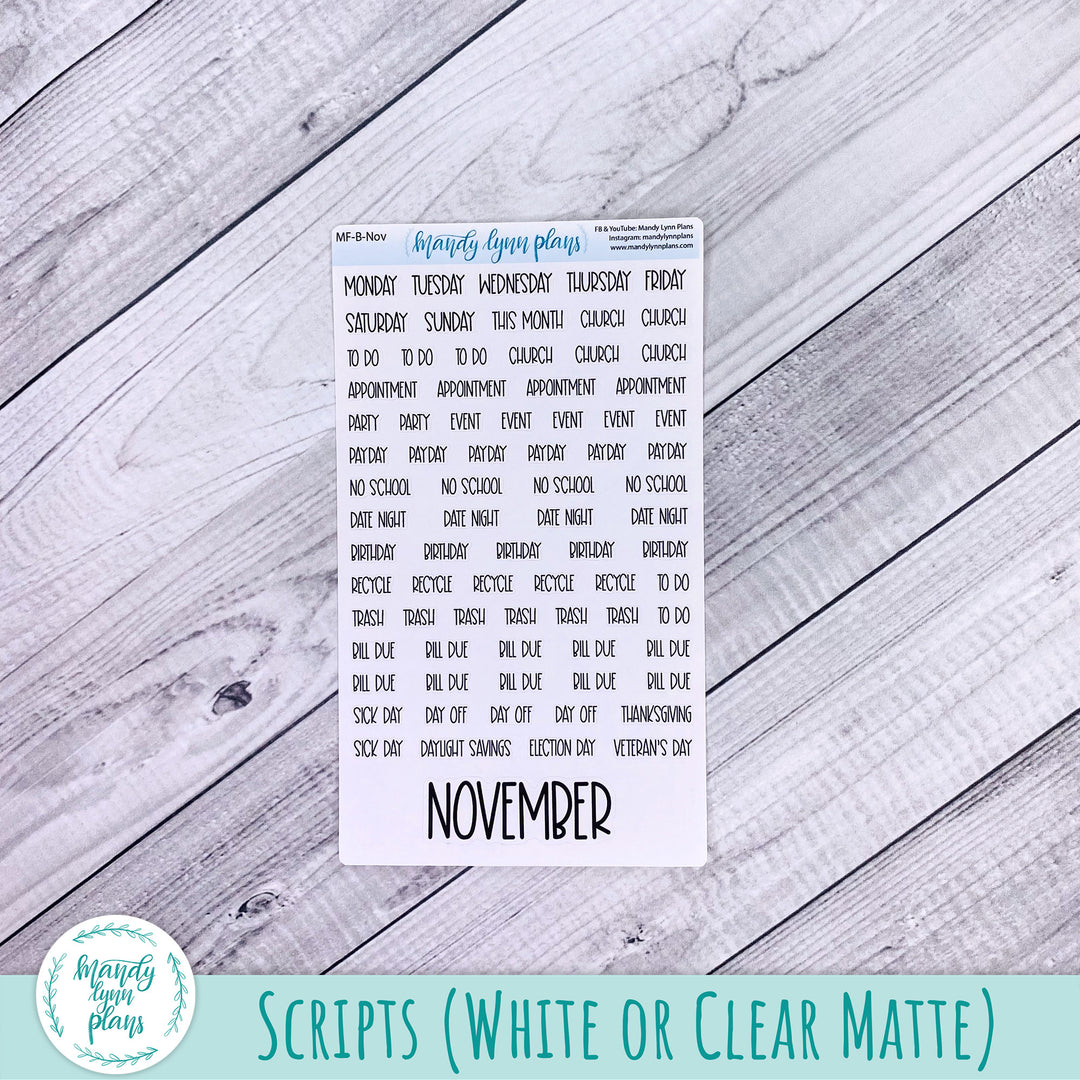 November 2026 or Any Month Monthly Kit || Sterling Ink A5, A5 Slim, B6, B6 Slim, N1, N2 Common Planner || Pumpkins and Daisies || 384