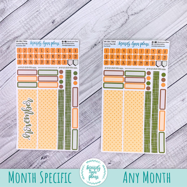 November 2026 or Any Month Monthly Kit || Sterling Ink A5, A5 Slim, B6, B6 Slim, N1, N2 Common Planner || Pumpkins and Daisies || 384