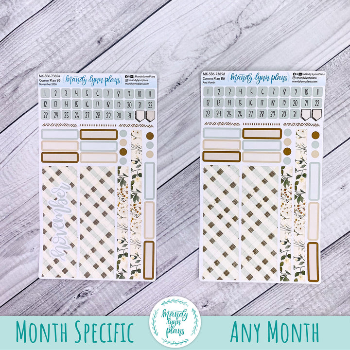 November 2026 or Any Month Monthly Kit || Sterling Ink A5, A5 Slim, B6, B6 Slim, N1, N2 Common Planner || Rustic Grace || 385