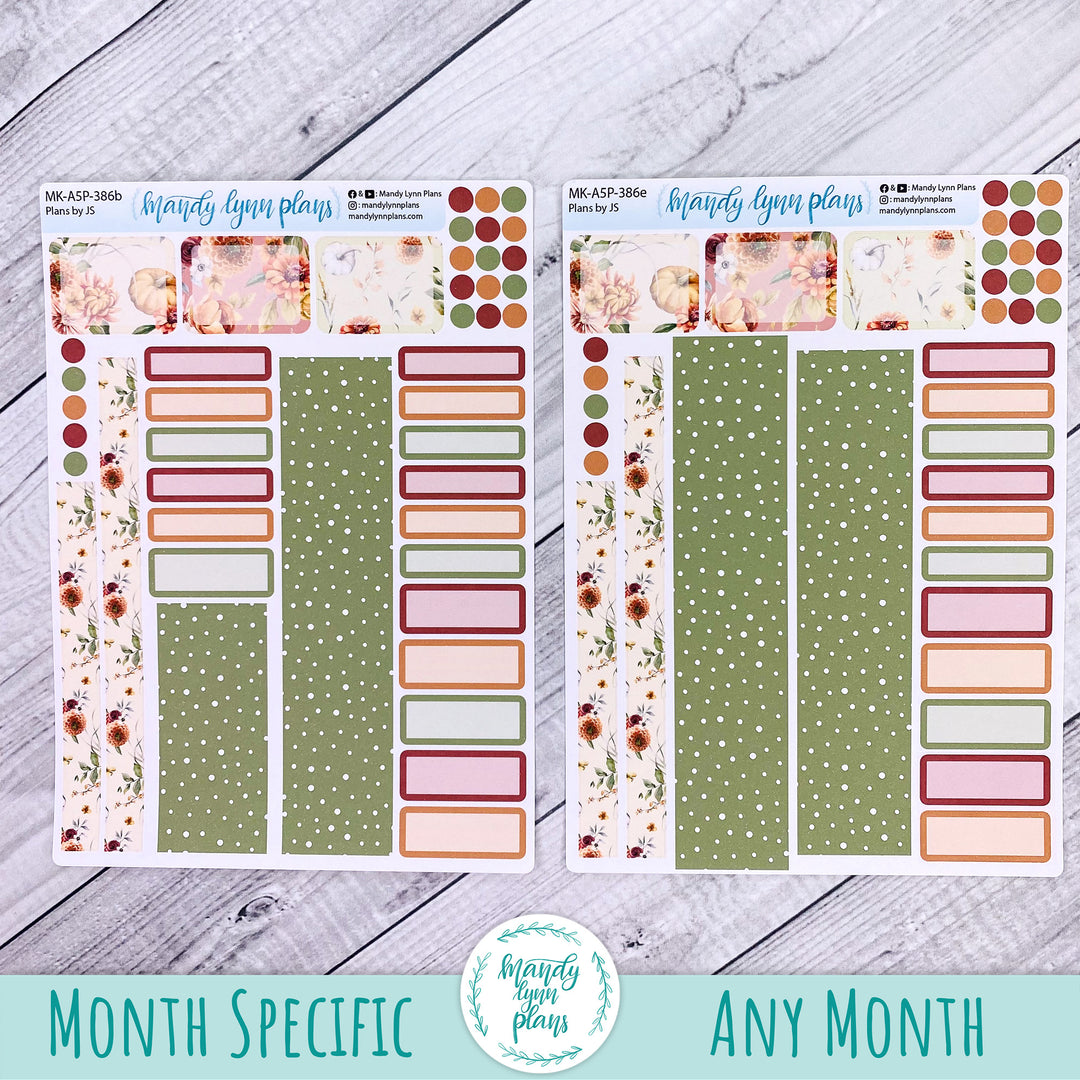 November 2026 or Any Month Monthly Kit || A5, B6, A6 Plans by Just Scribble || Autumn Bouquet || 386