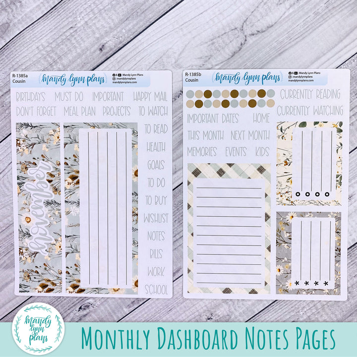 November Dashboard Kit || Hobonichi, Common Planner, Wonderland 222, Plans by Just Scribble || Rustic Grace || 385