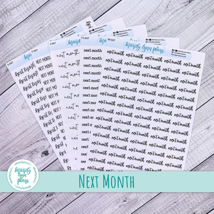 Next Month Scripts || 047