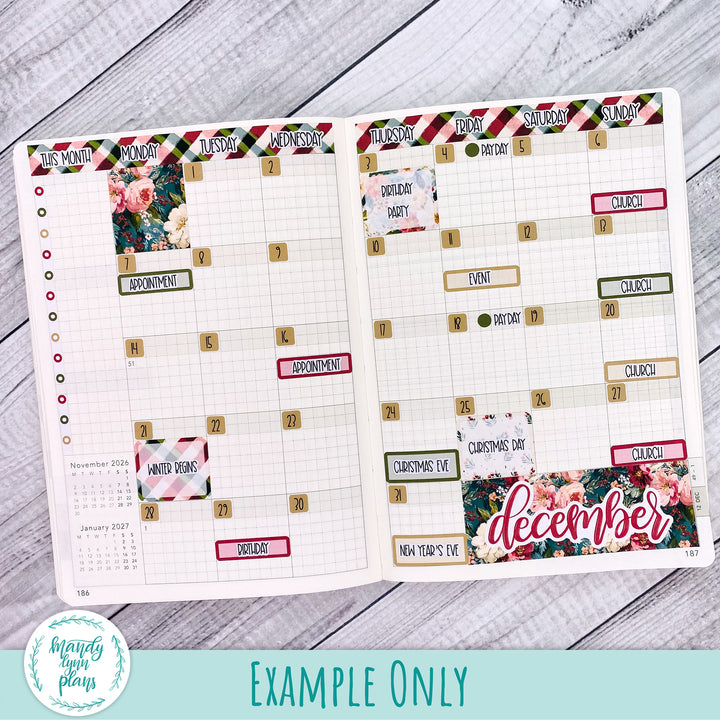 December 2026 or Any Month Monthly Kit || Wonderland 222 A5, B6, A6 || Joyful Snow || 388