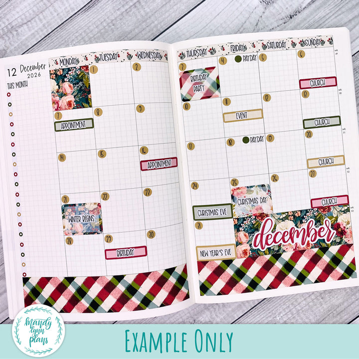 December 2026 or Any Month Monthly Kit || A5, B6, A6 Plans by Just Scribble || Cozy Christmas || 387