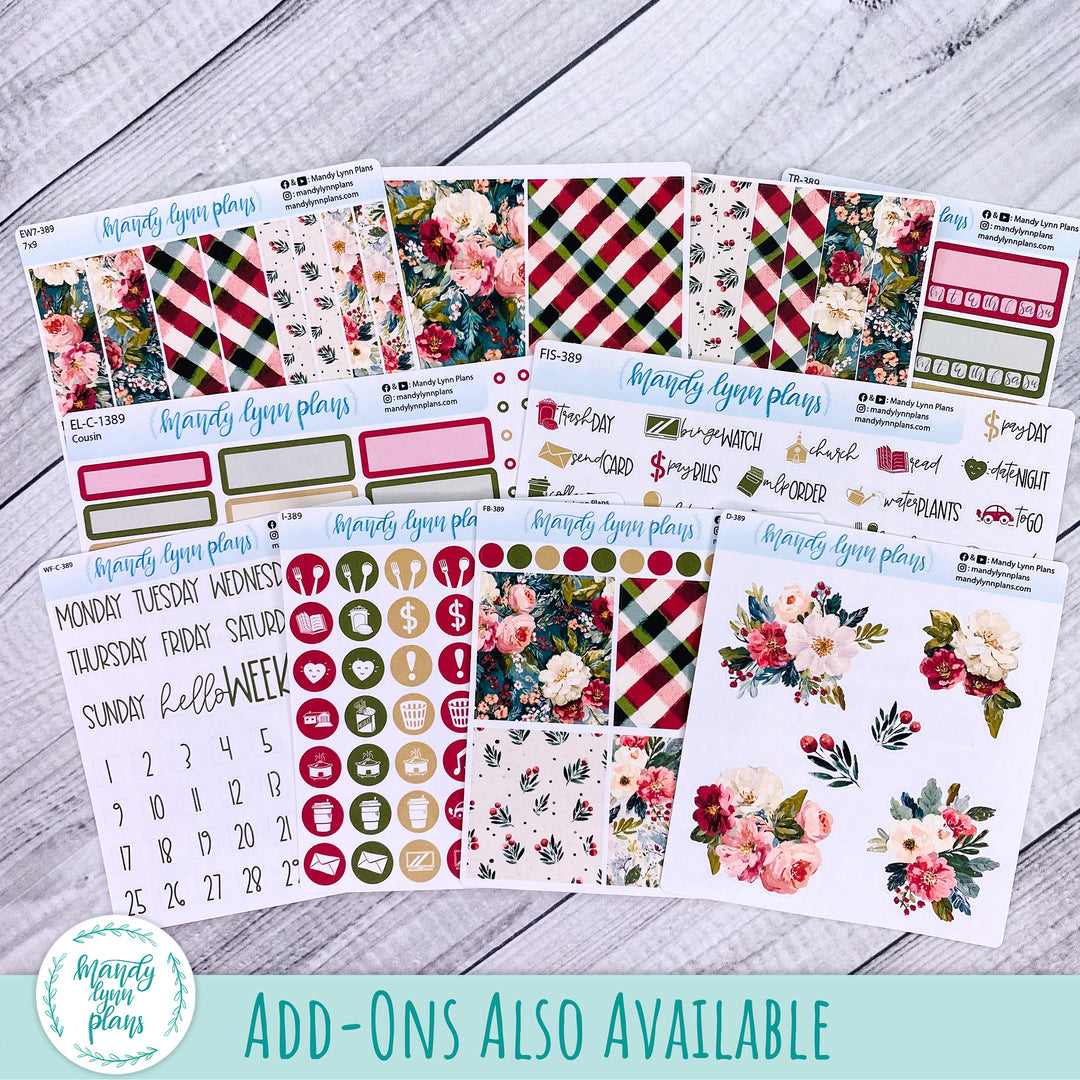 December 2026 or Any Month Monthly Kit || Hobonichi Cousin, Weeks, A6 || Holly and Ivy || 389