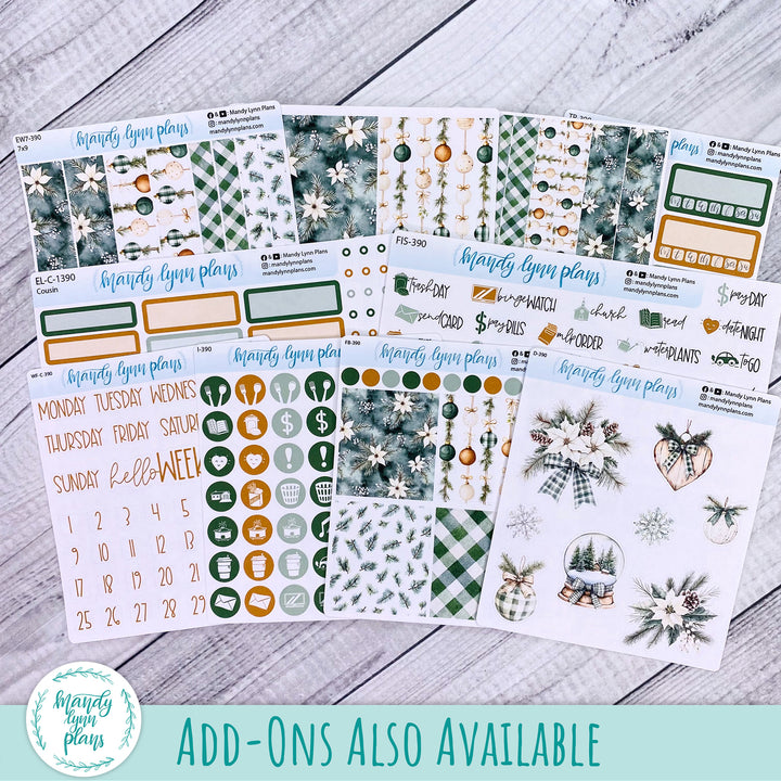 December 2026 or Any Month Monthly Kit || Hobonichi Cousin, Weeks, A6 || Elegant Evergreen || 390