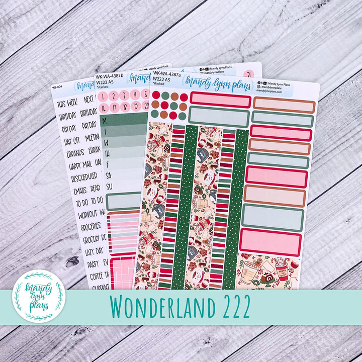 Weekly Kit || Wonderland 222 A5, B6, A6 || Stacked, Unstacked, Horizontal || Cozy Christmas || 387