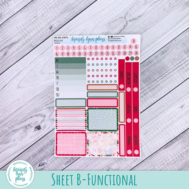 Weekly Kit || Wonderland 222 A5, B6, A6 || Stacked, Unstacked, Horizontal || Cozy Christmas || 387