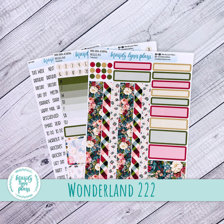 Weekly Kit || Wonderland 222 A5, B6, A6 || Stacked, Unstacked, Horizontal || Holly and Ivy || 389