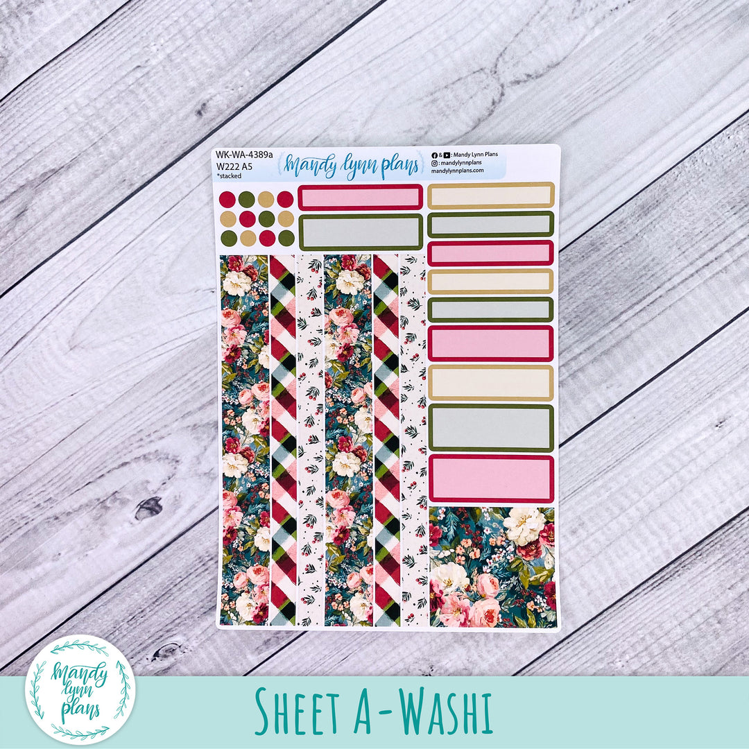 Weekly Kit || Wonderland 222 A5, B6, A6 || Stacked, Unstacked, Horizontal || Holly and Ivy || 389