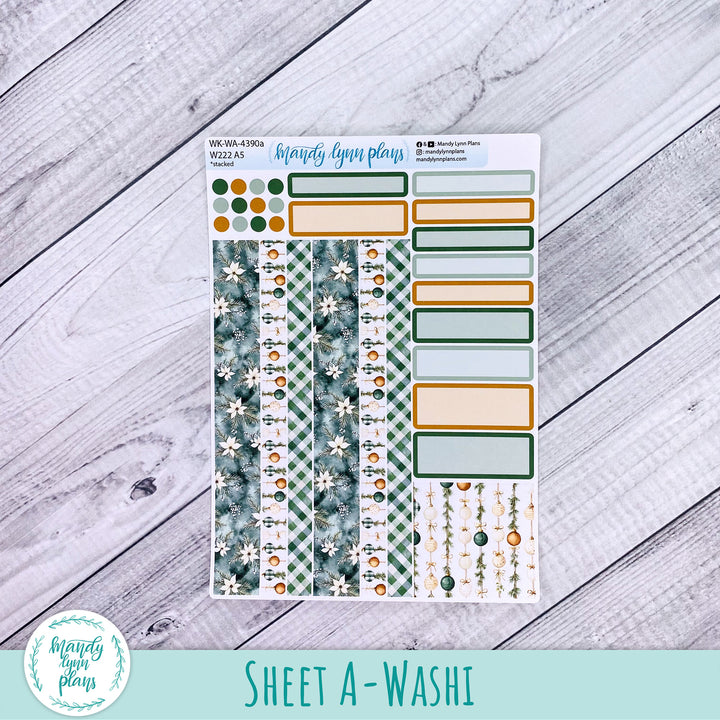 Weekly Kit || Wonderland 222 A5, B6, A6 || Stacked, Unstacked, Horizontal || Elegant Evergreen || 390