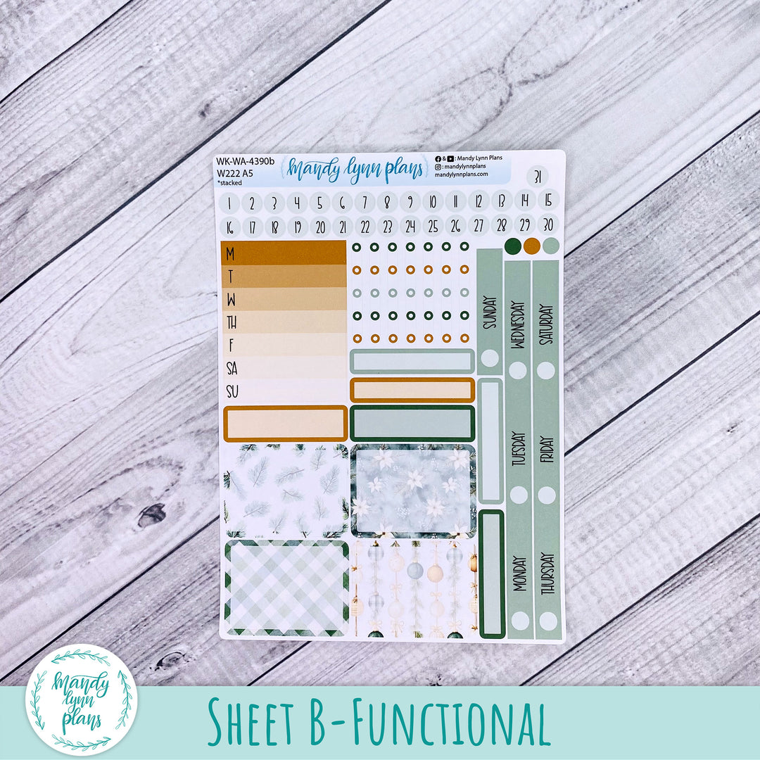 Weekly Kit || Wonderland 222 A5, B6, A6 || Stacked, Unstacked, Horizontal || Elegant Evergreen || 390
