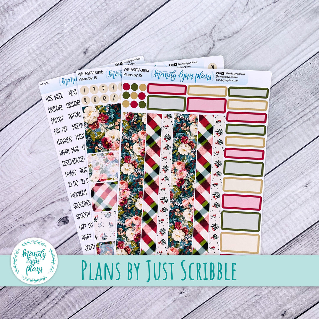 Weekly Kit || A5, B6, A6 Plans by Just Scribble || Holly and Ivy || 389